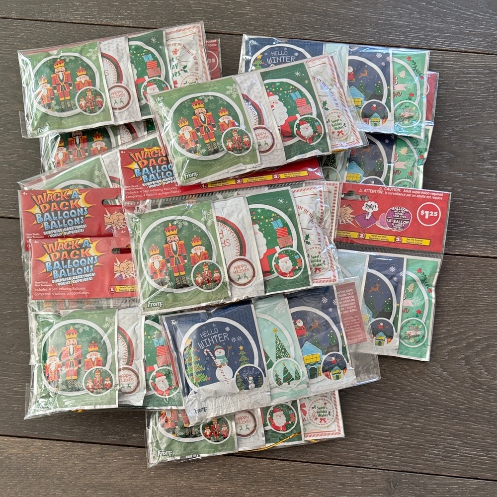 13 packs of Wack-a-Pack mini balloons self inflating greeting use as ornament.